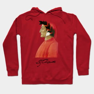 Dante Aligheri Portrait and Signature Hoodie